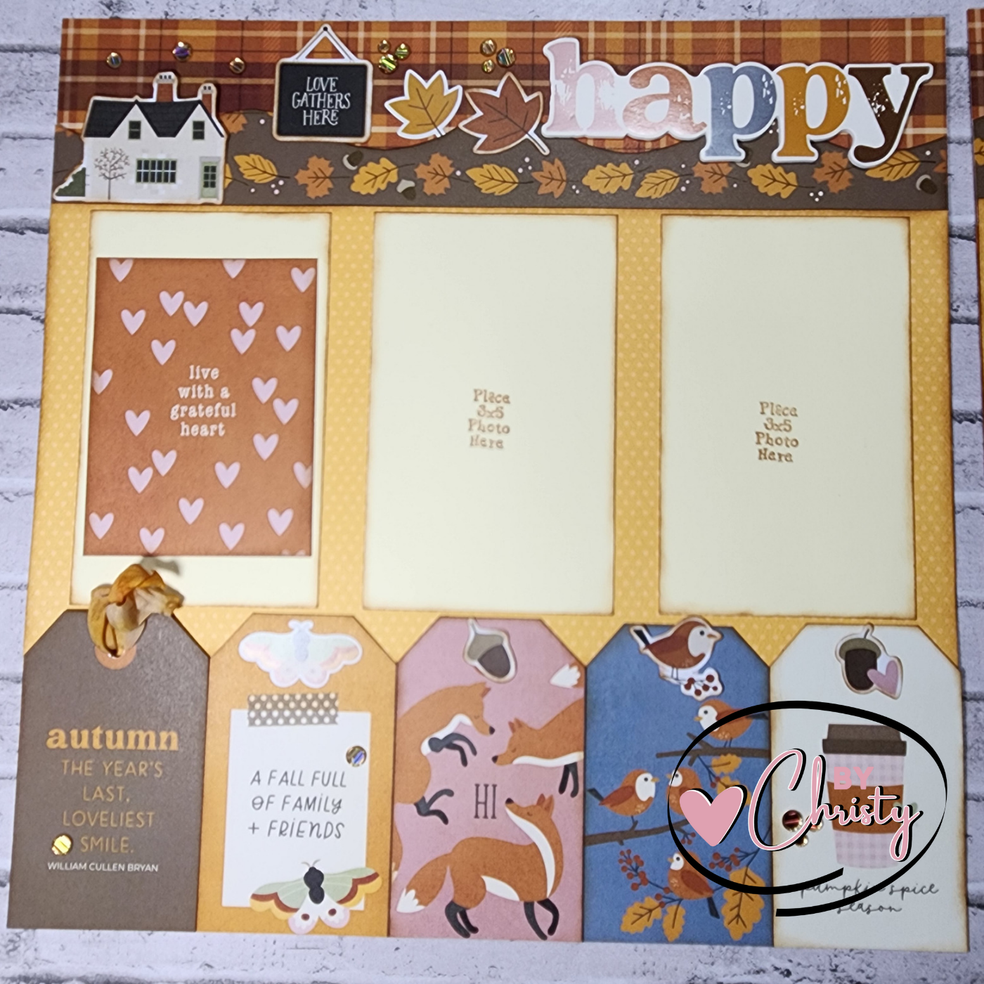 Custom . Happy Fall 2 Page 12 x 12 Scrapbook Layout