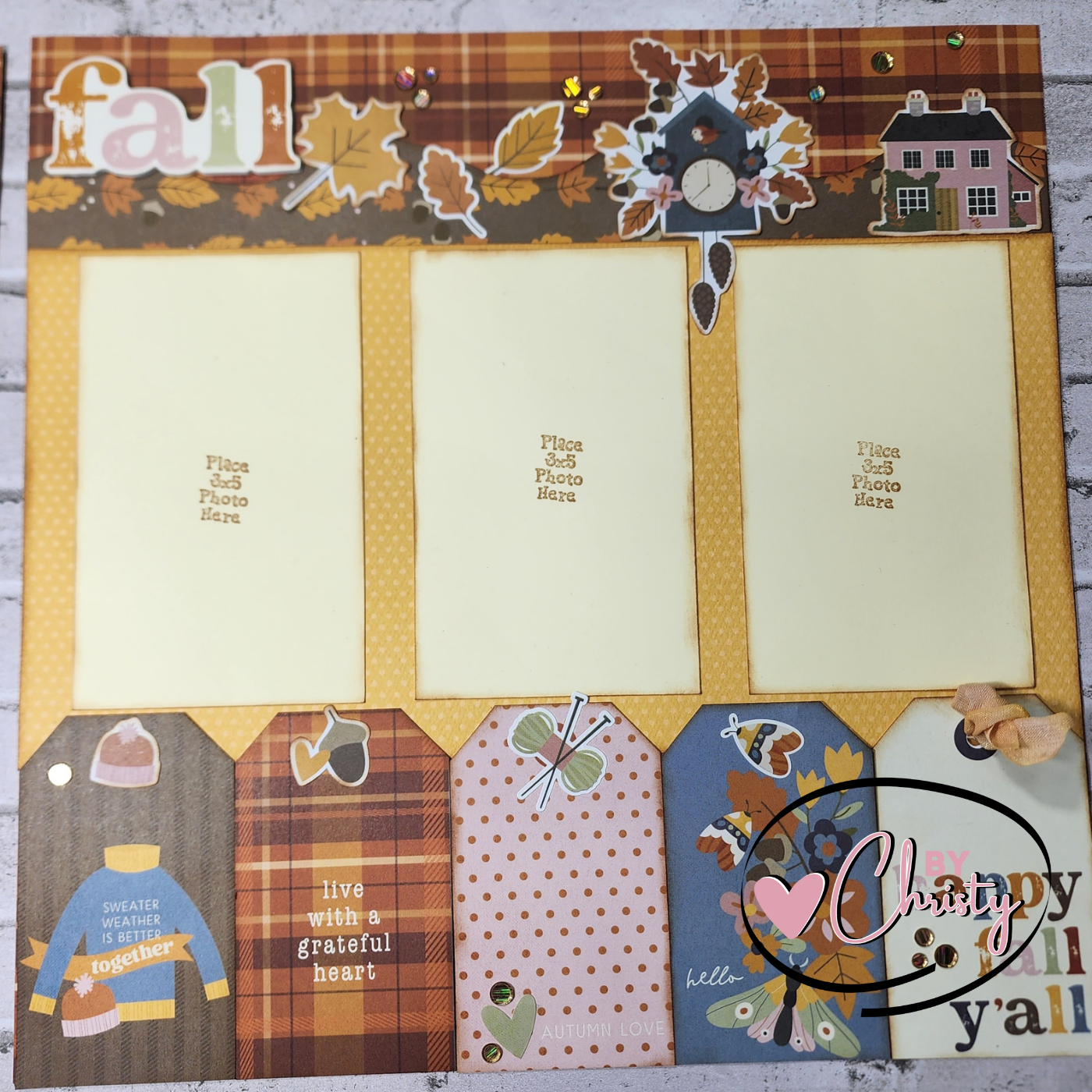 Custom . Happy Fall 2 Page 12 x 12 Scrapbook Layout