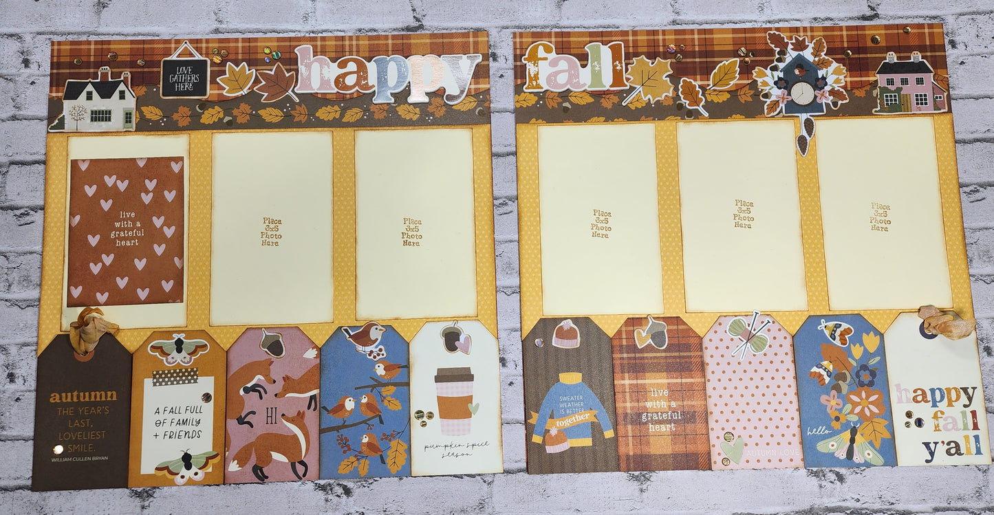 Custom . Happy Fall 2 Page 12 x 12 Scrapbook Layout