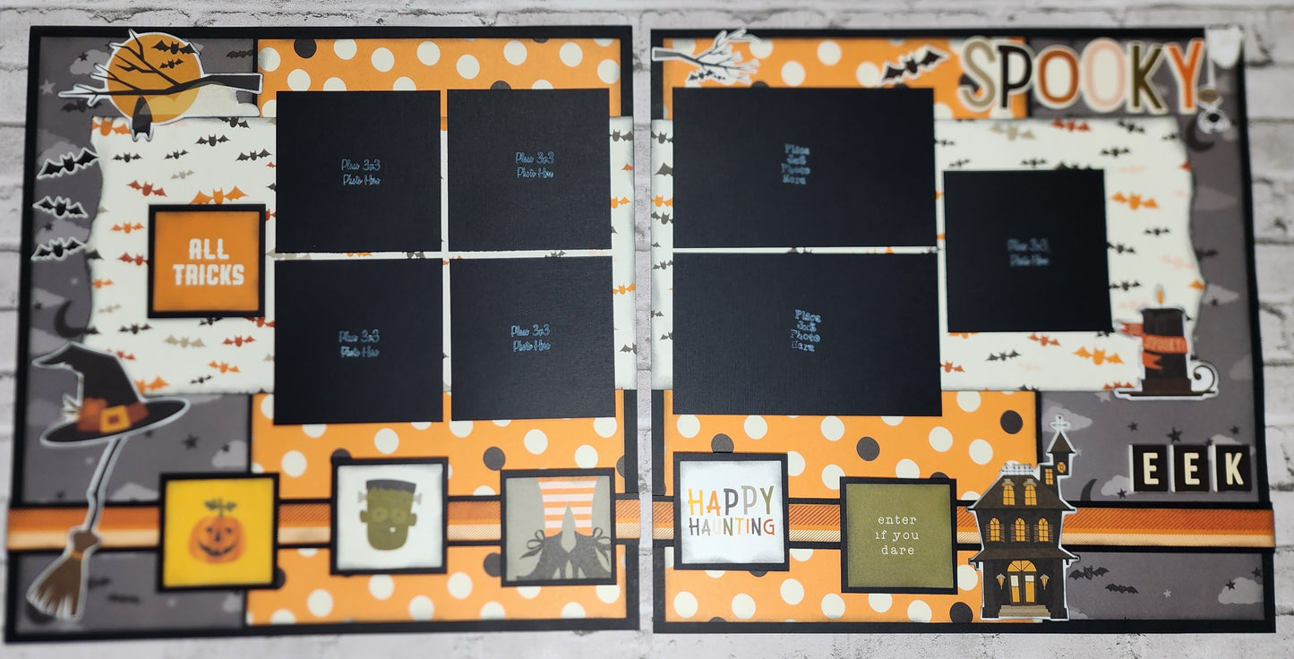 Custom . Spooky 2 Page 12 x 12 Scrapbook Layout