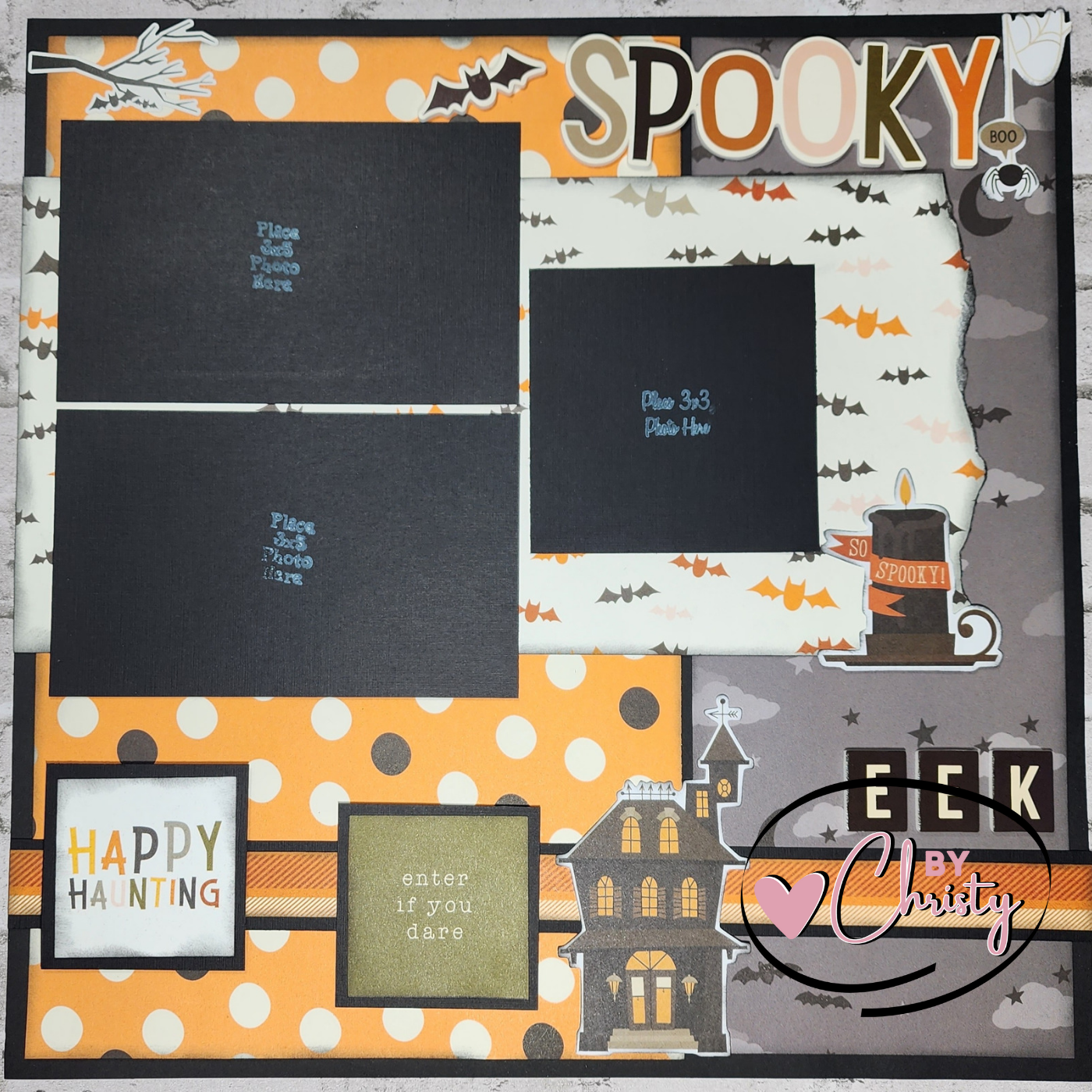 Custom . Spooky 2 Page 12 x 12 Scrapbook Layout