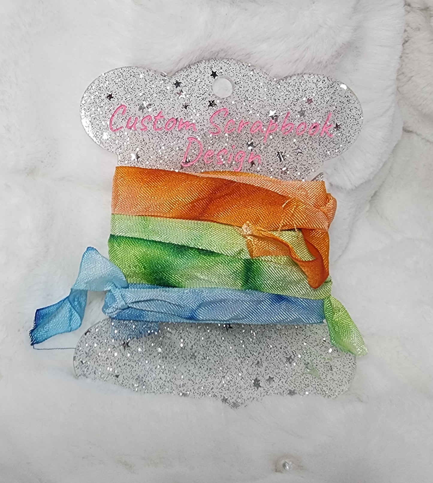 Acrylic Clear Sparkle . Ribbon Keeper