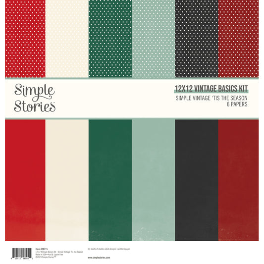 Simple Vintage Tis The Season . 12x12 Vintage Basics Kit