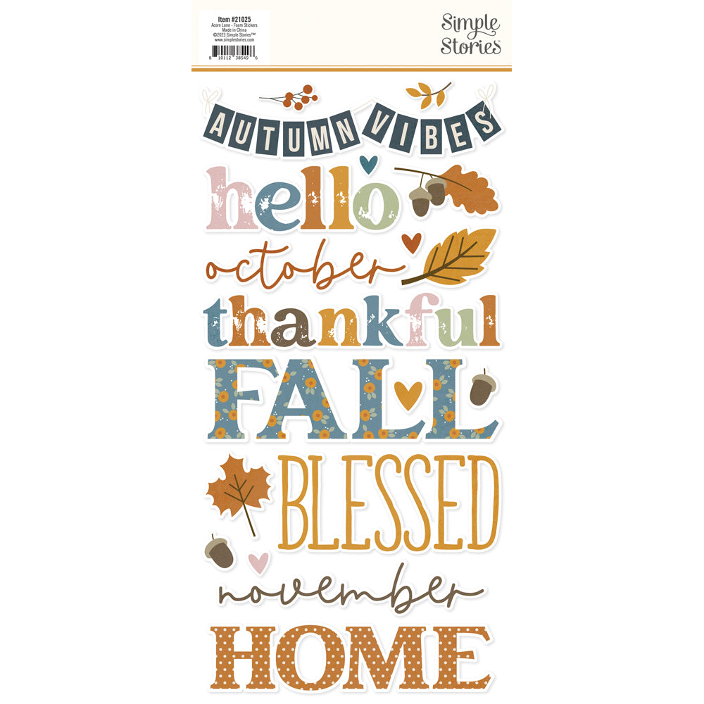 Acorn Lane . Foam Stickers