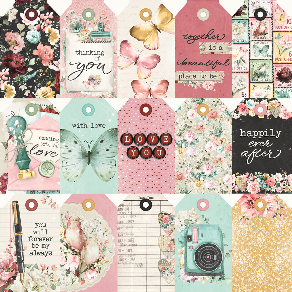 Simple Vintage Love Story . Tag Elements