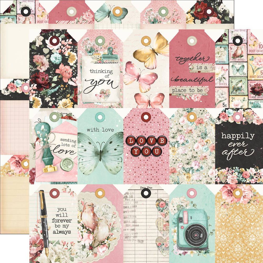 Simple Vintage Love Story . Tag Elements