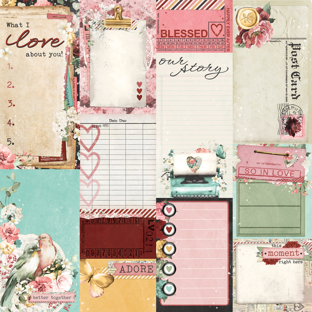 Simple Vintage Love Story . Journal Elements