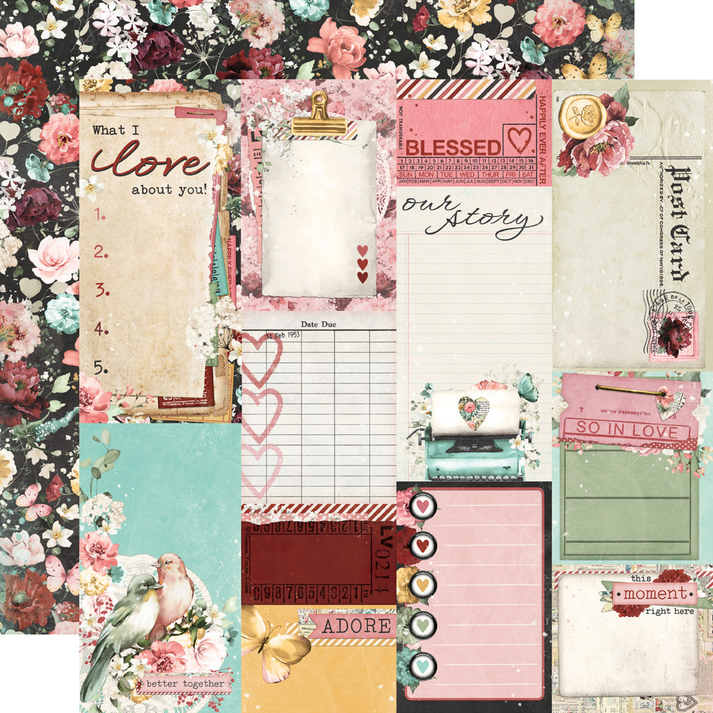 Simple Vintage Love Story . Journal Elements