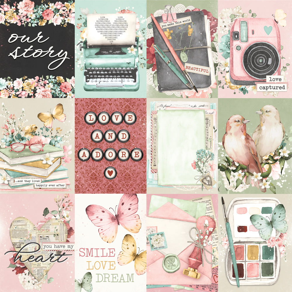 Simple Vintage Love Story . 2x2/4x4 Elements