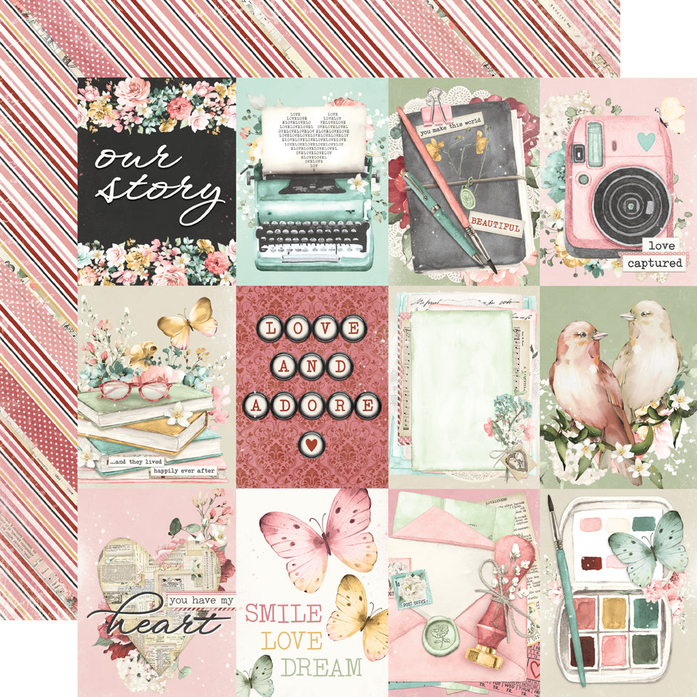 Simple Vintage Love Story . 2x2/4x4 Elements