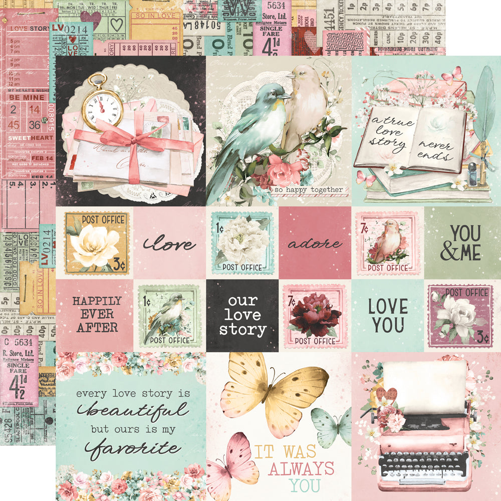 Simple Vintage Love Story . 2x2/4x4 Elements