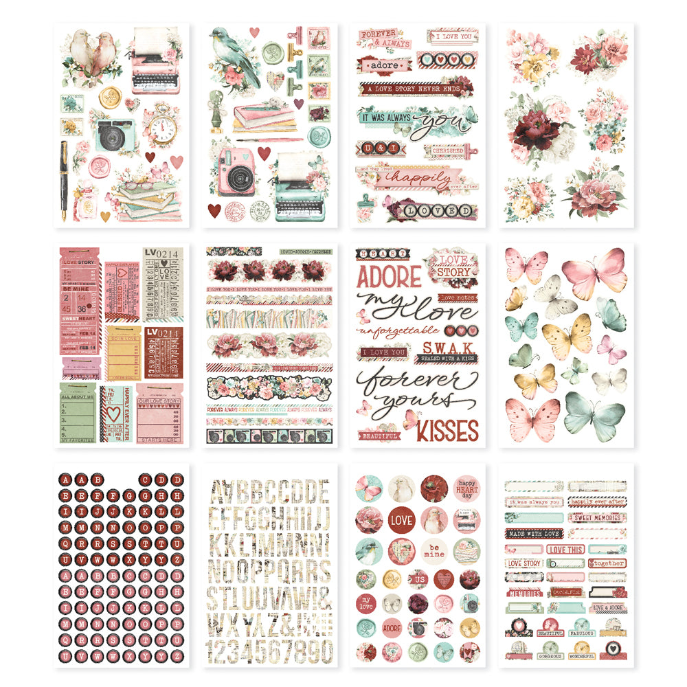 Simple Vintage Love Story . Stickerbook