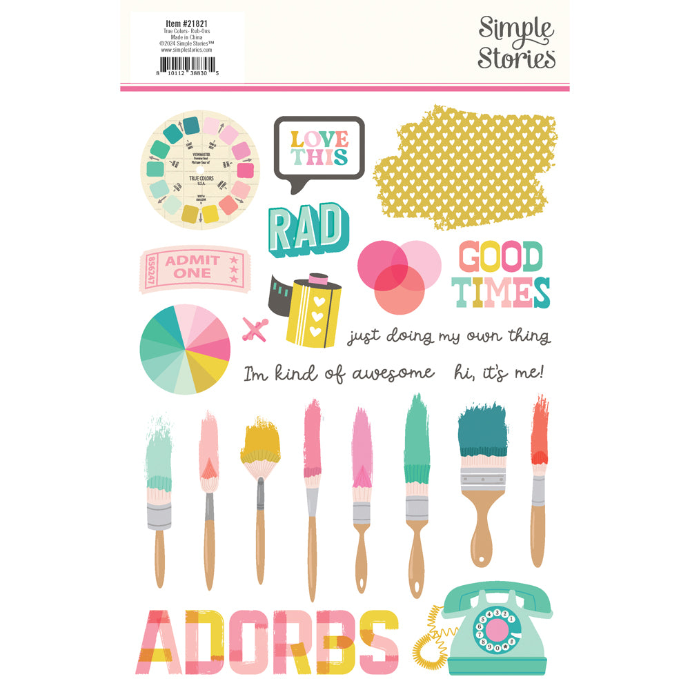 True Colors . Rub Ons