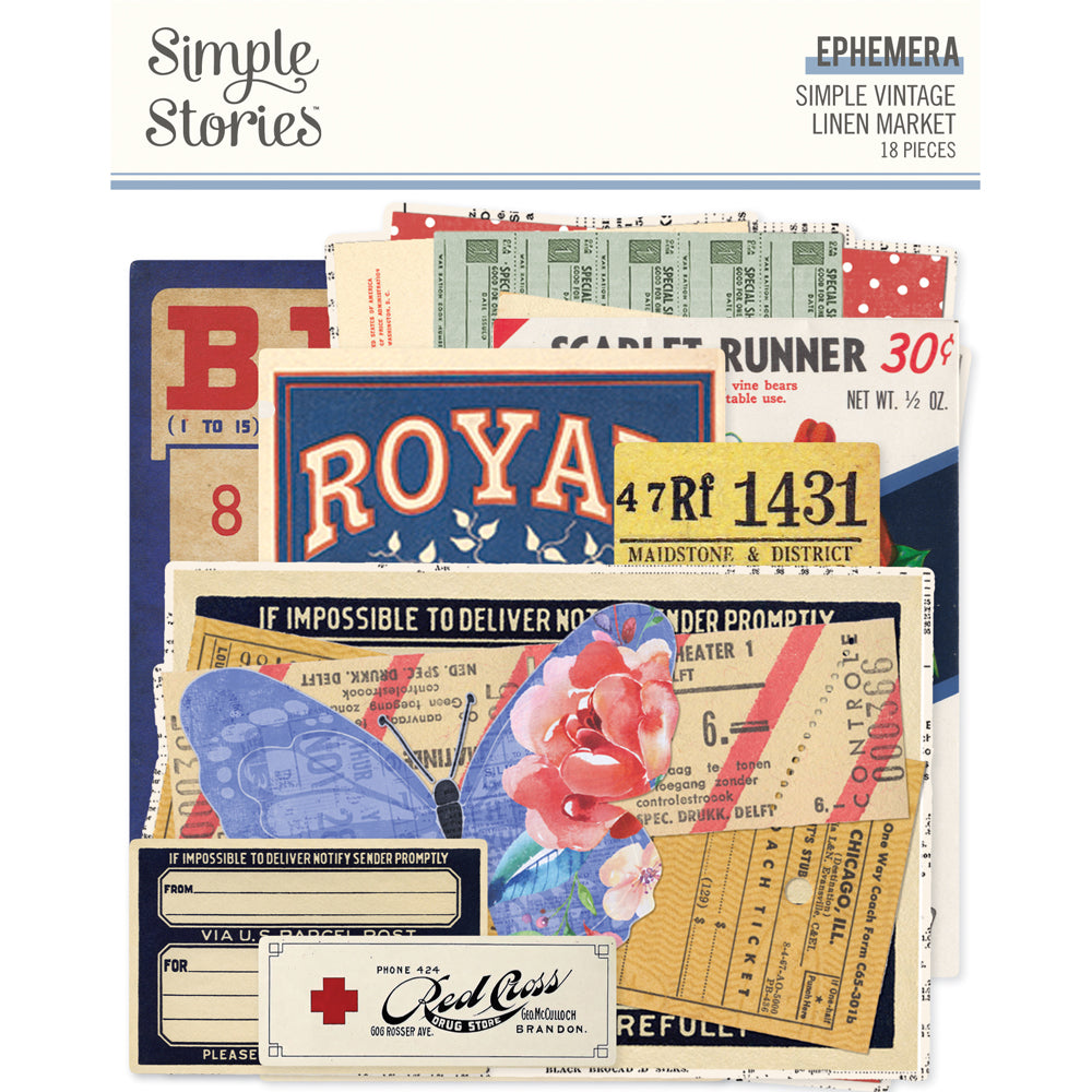 Simple Vintage Linen Market . Ephemera