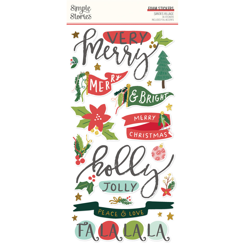 Santa's Village . Foam Stickers