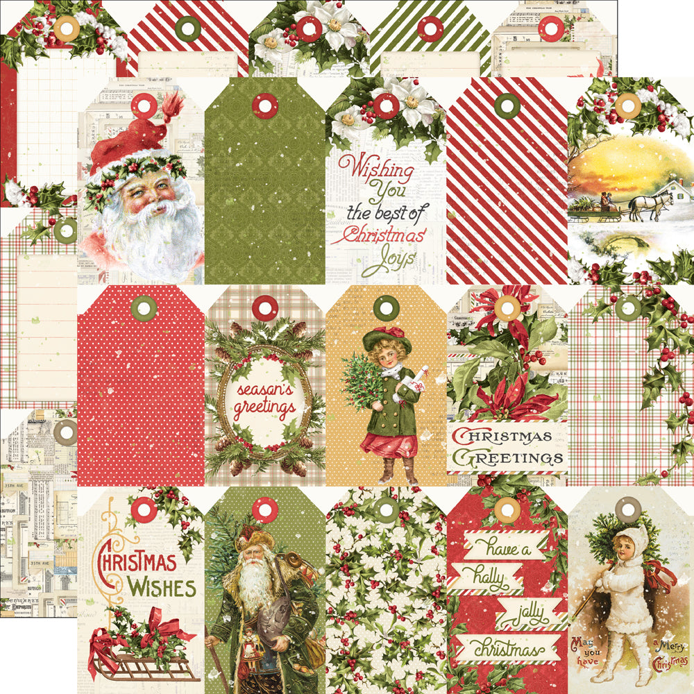 Simple Vintage Yuletide . Tag Elements