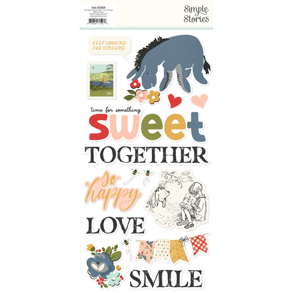 Say Cheese Classic Pooh . Foam Stickers