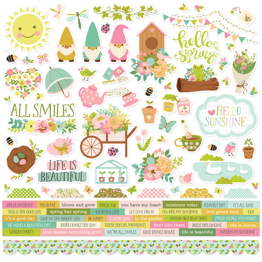 Tea Garden . Cardstock Stickers