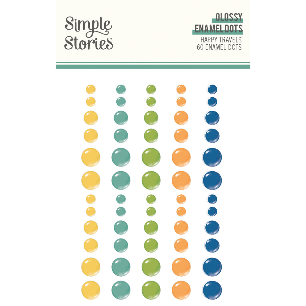 Pre_ Order Happy Travels . Glossy Enamel Dots