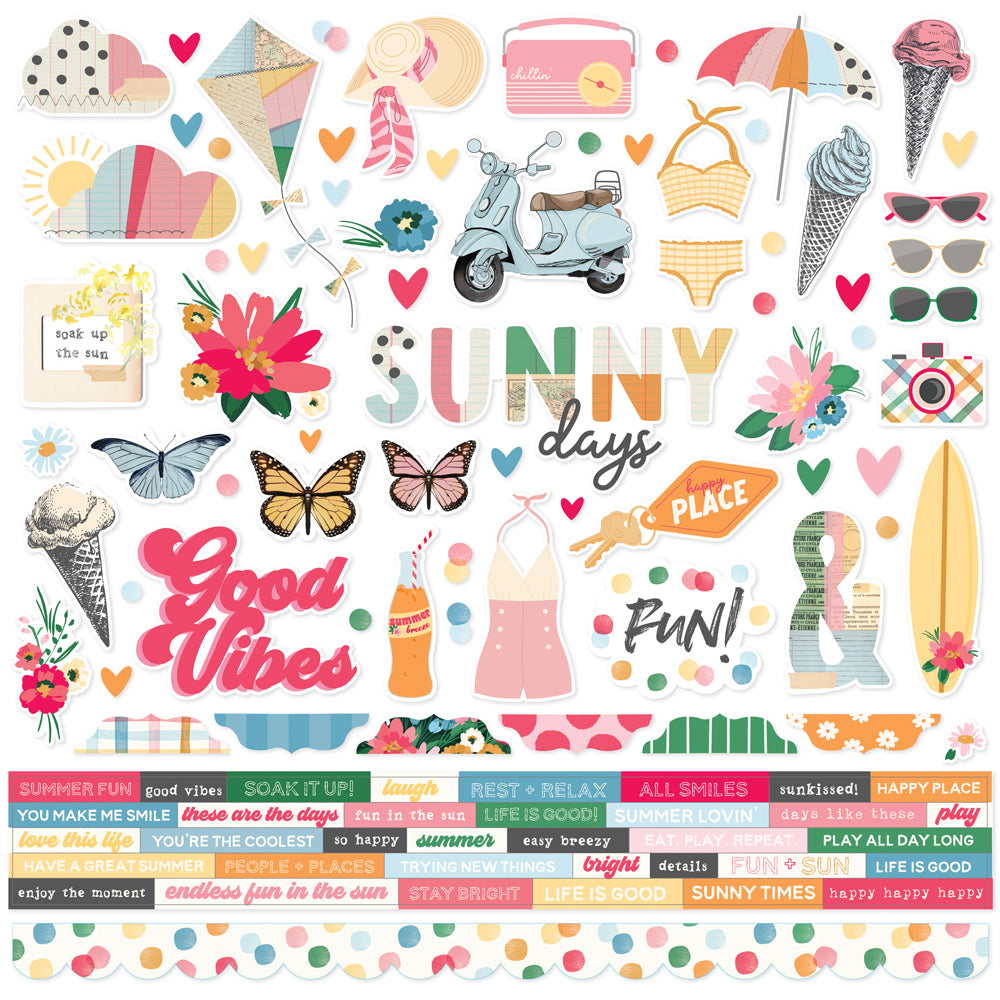 Sunny Days . Cardstock Stickers