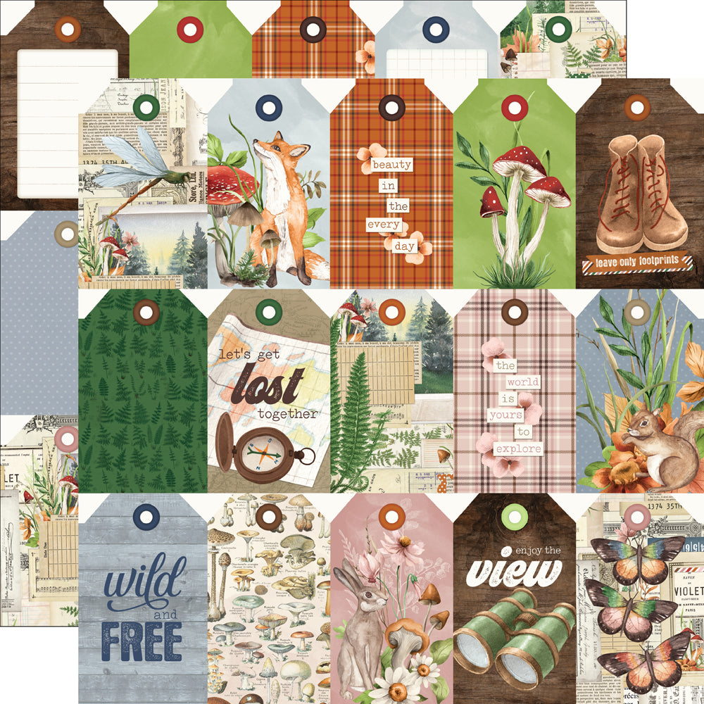 Simple Vintage Woodlands . Tag Elements