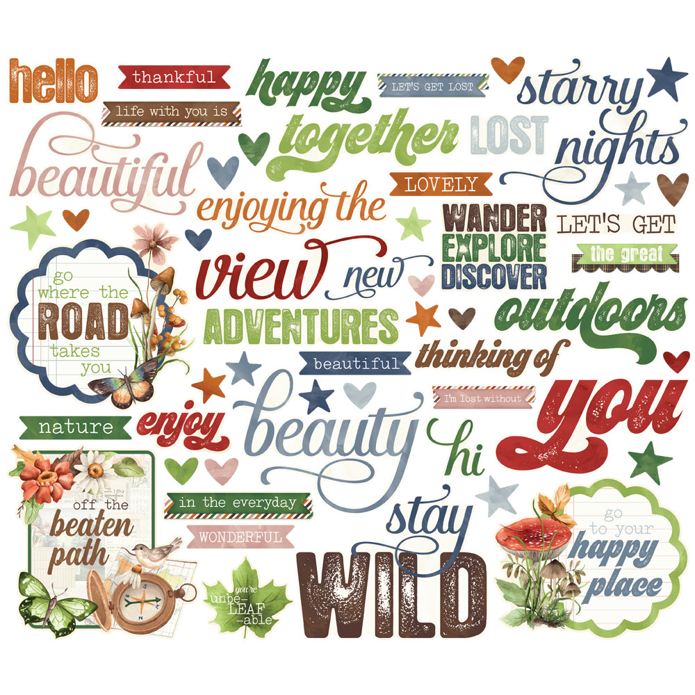 Simple Vintage Woodlands . Sentiment Bits