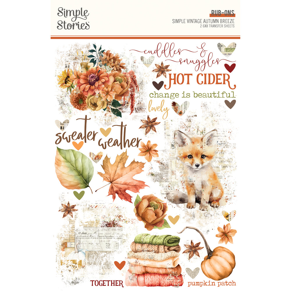 Pre-Order Simple Vintage Autumn Breeze . Rub Ons