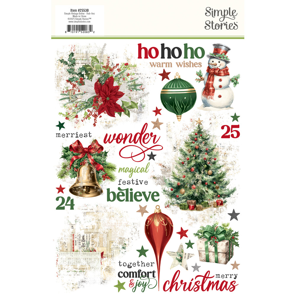 Pre-Order Simple Vintage Believe . Rub-Ons
