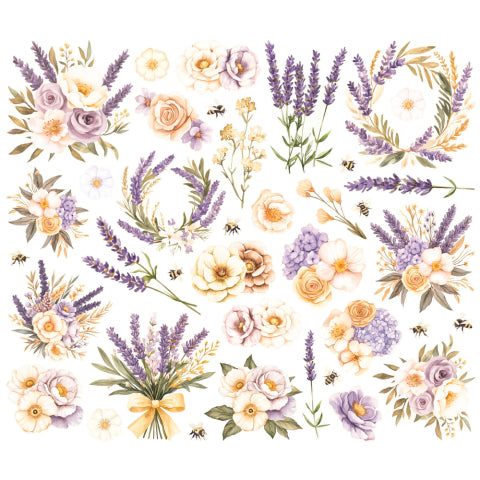 Simple Vintage Lavender Fields . Floral Bits
