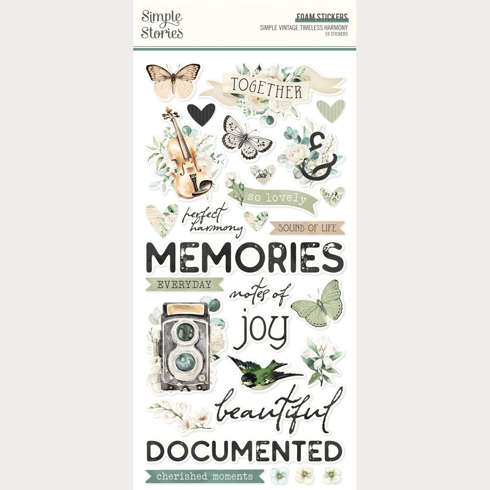 Simple Vintage Timeless Harmony . Foam Stickers