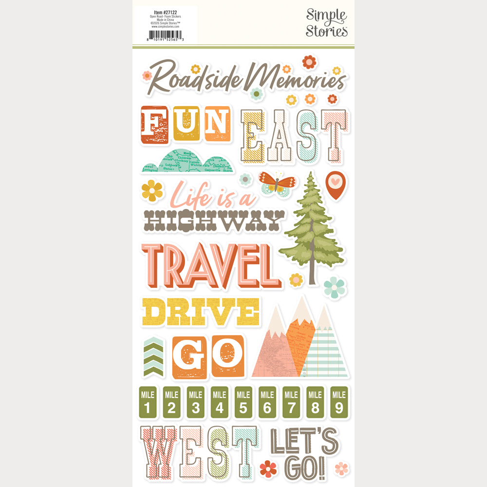 Open Road . Foam Stickers