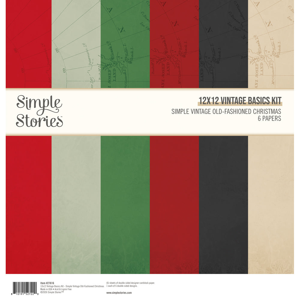 Simple Vintage Old-Fashioned Christmas . 12x12 Vintage Basics Kit