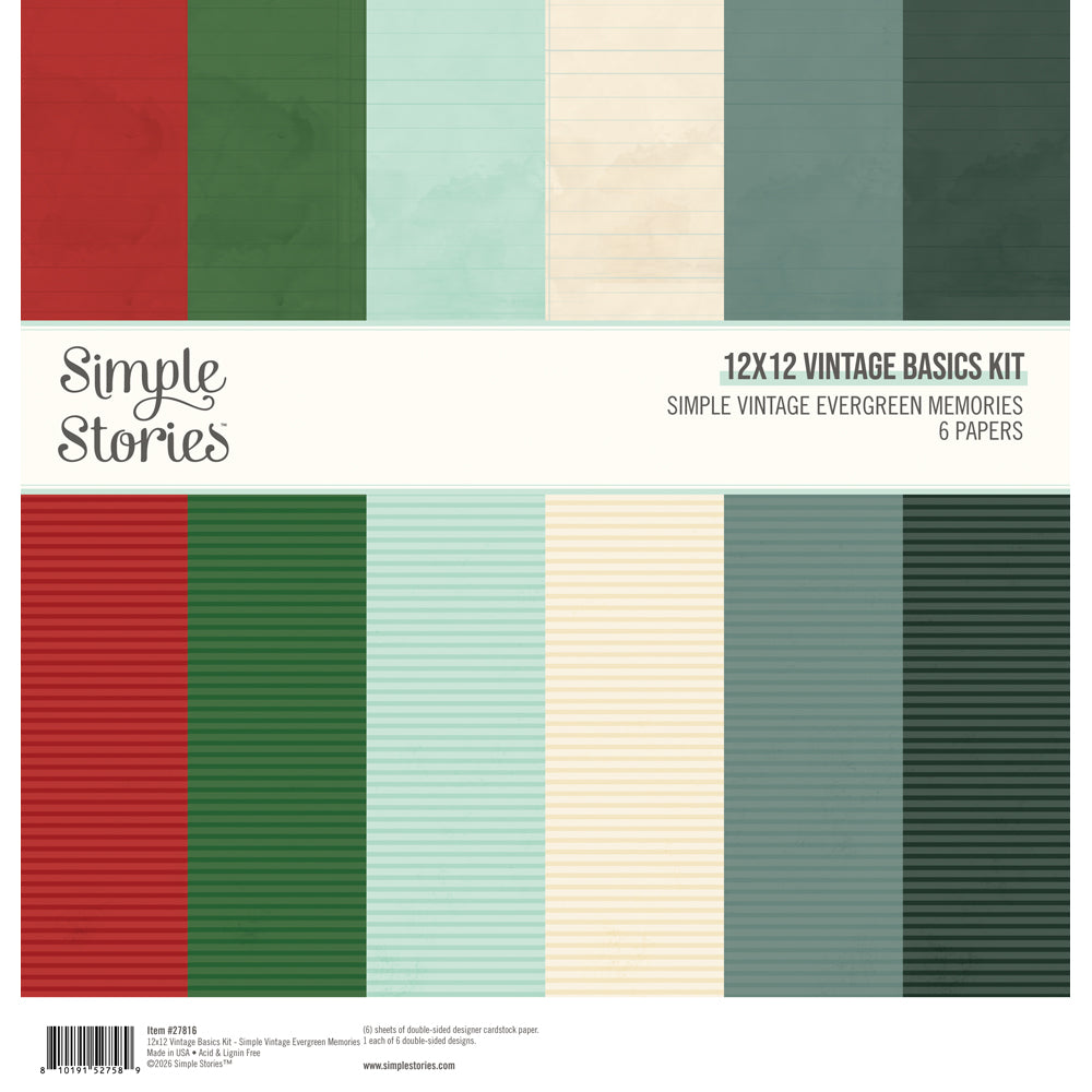 Simple Vintage Evergreen Memories . Basics Kit