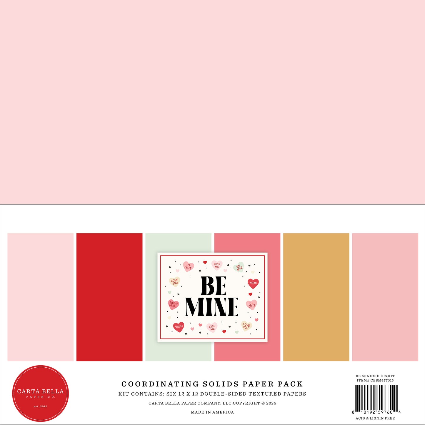 Be Mine . Coordinating Solids Paper Pack