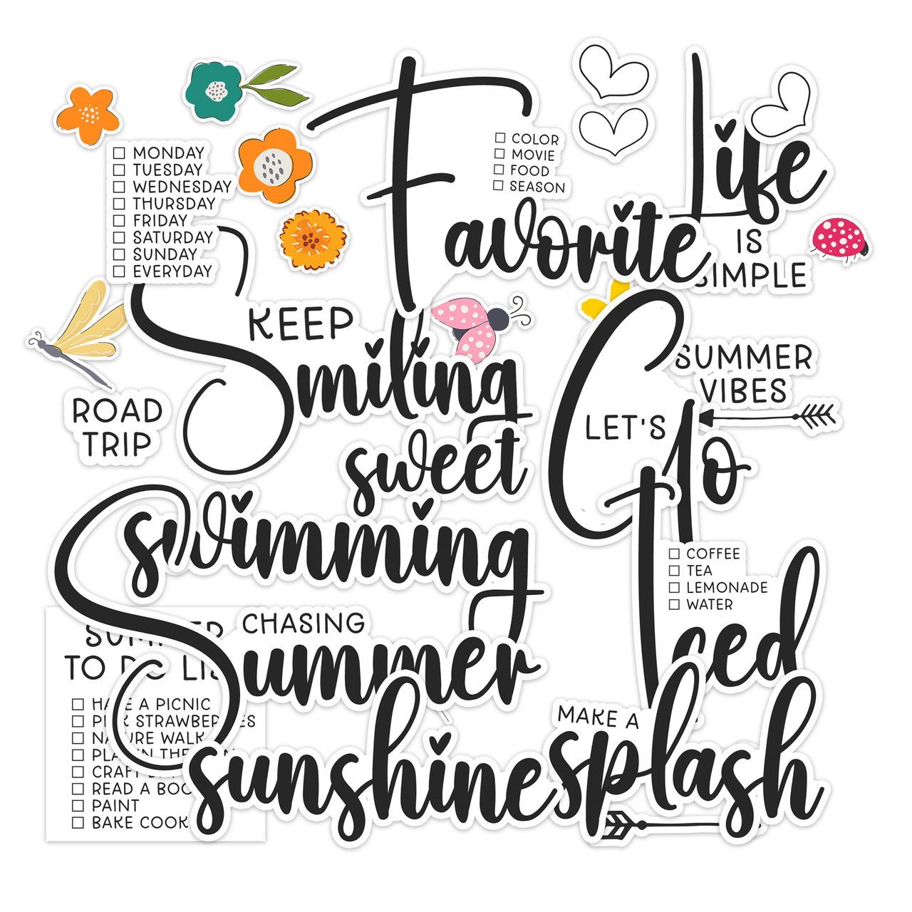 Sunkissed . Iced Tea Word Die Cuts