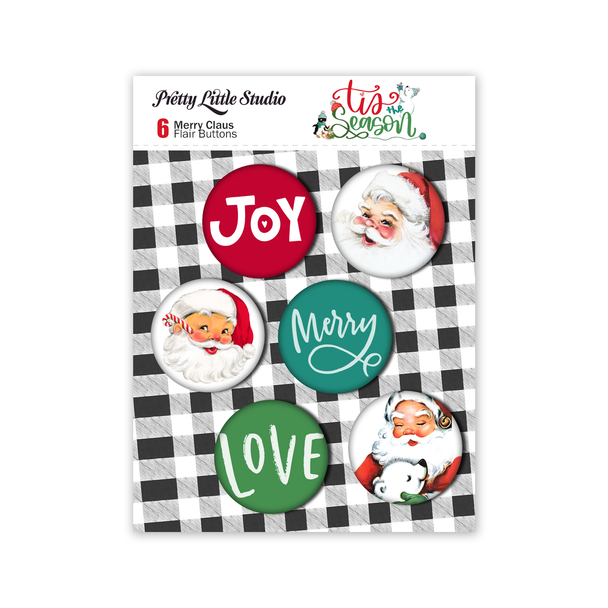 Tis the Season . Merry Claus Flair Buttons
