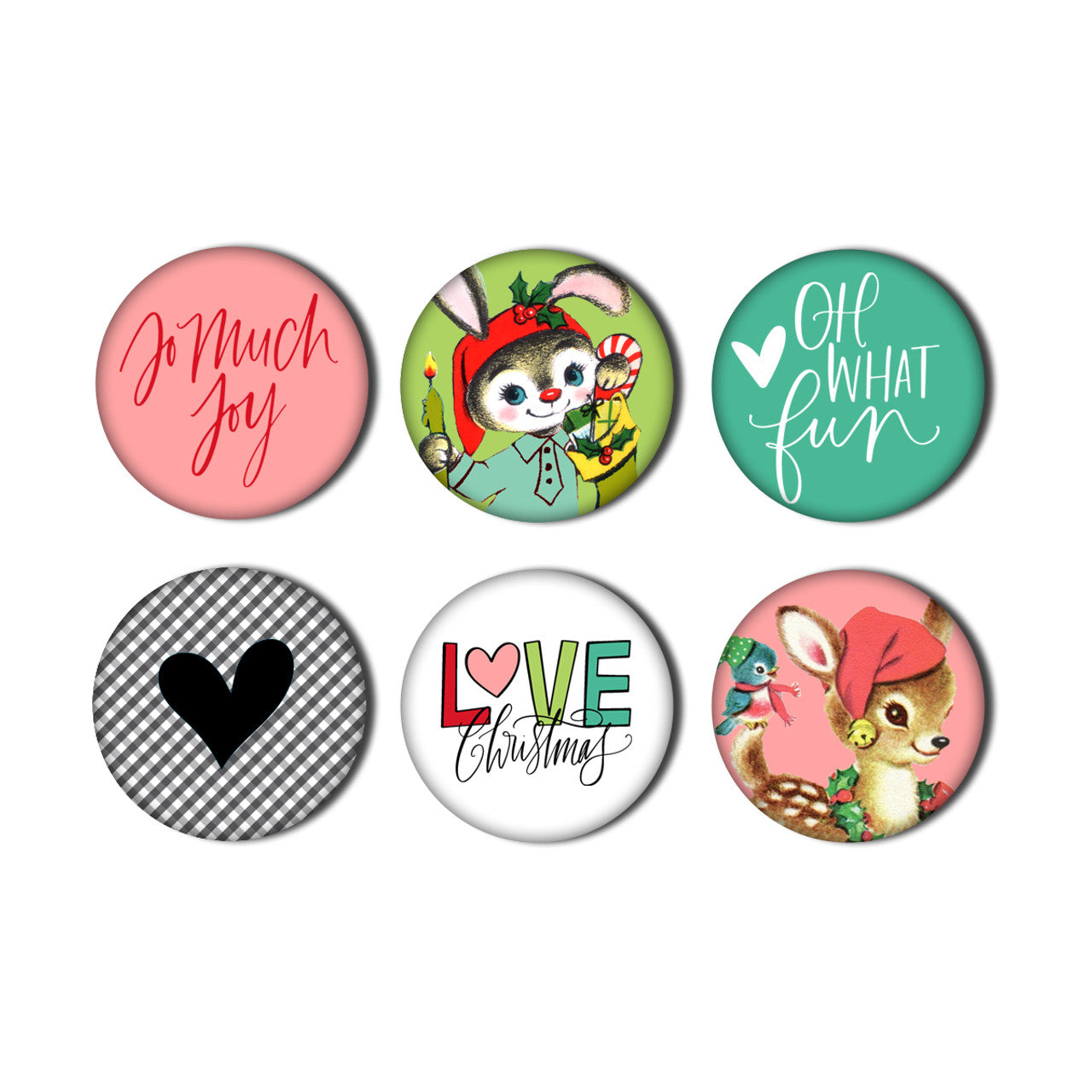 Christmas Cheer . Much Joy Flair Buttons