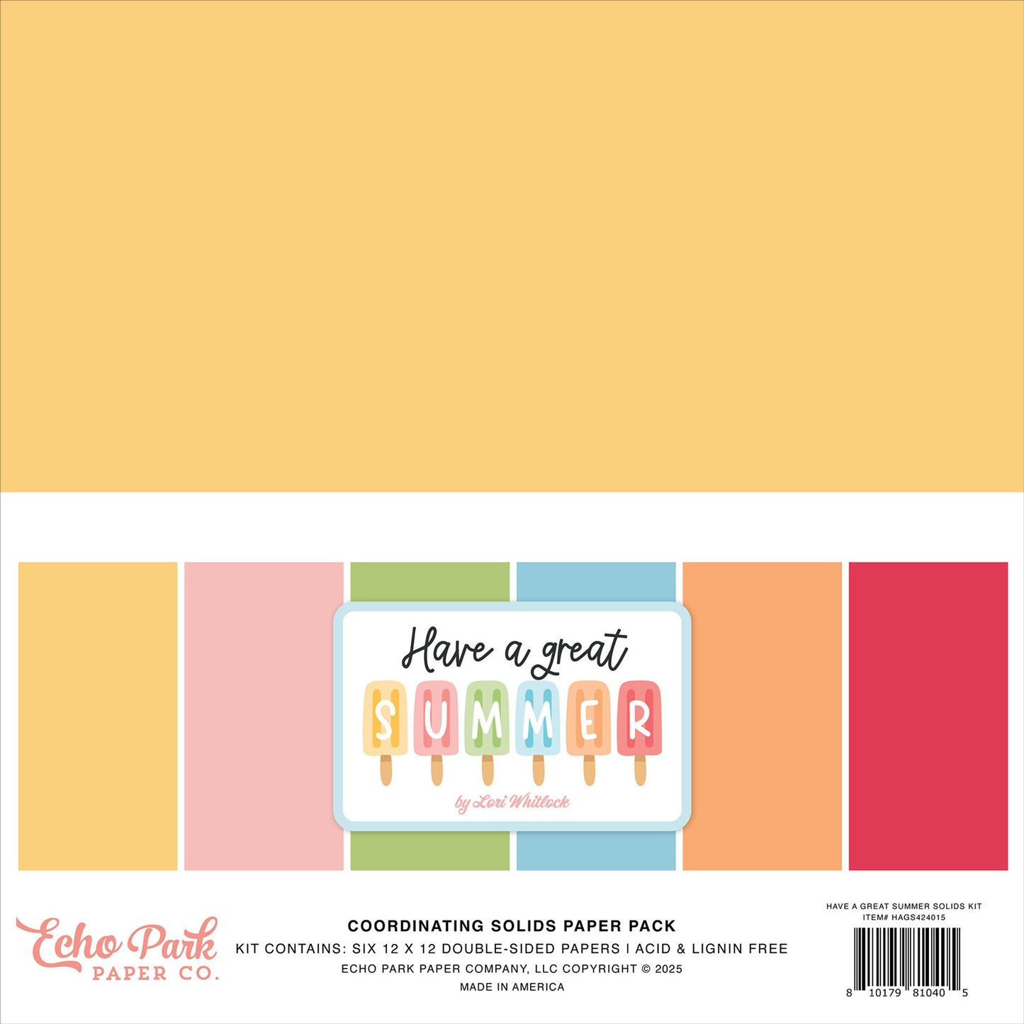 Have a Great Summer . Coordinating Solids Paper Pack