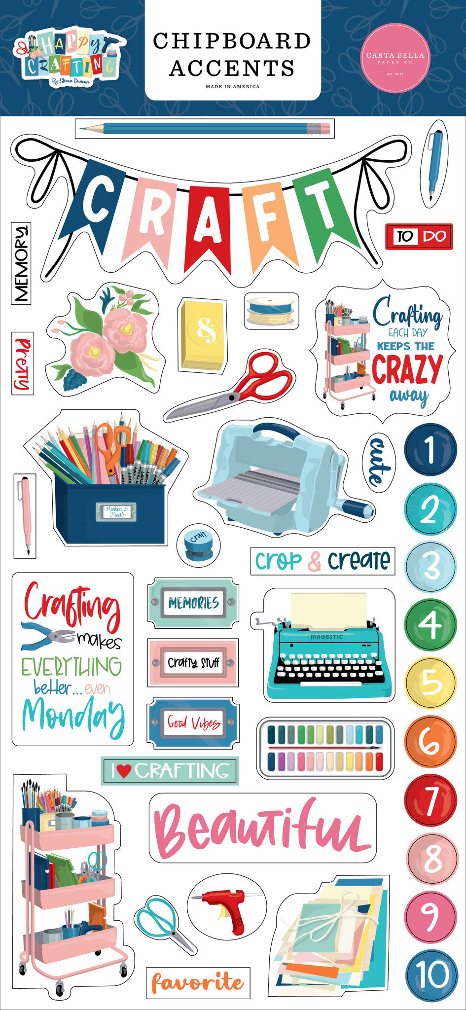 Happy Crafting . Chipboard Accents