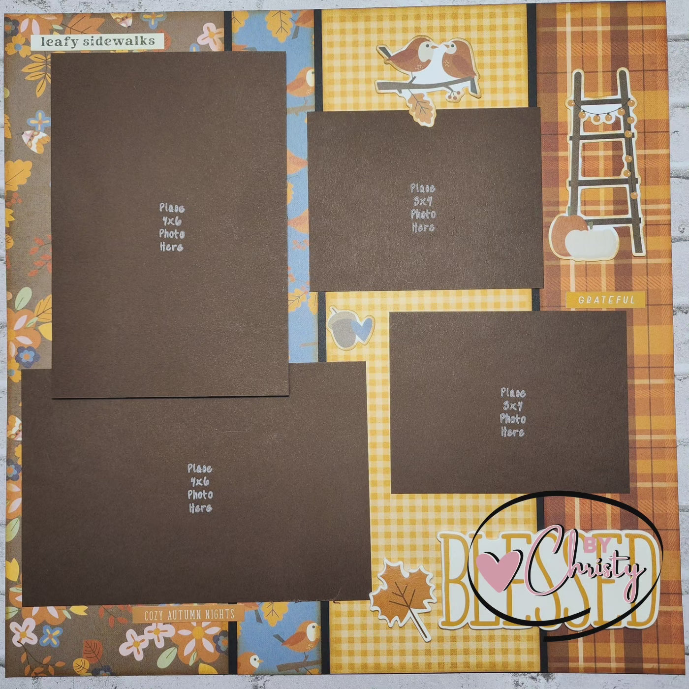 Custom . Hello Fall 2 page 12 x 12 Scrapbook Layout