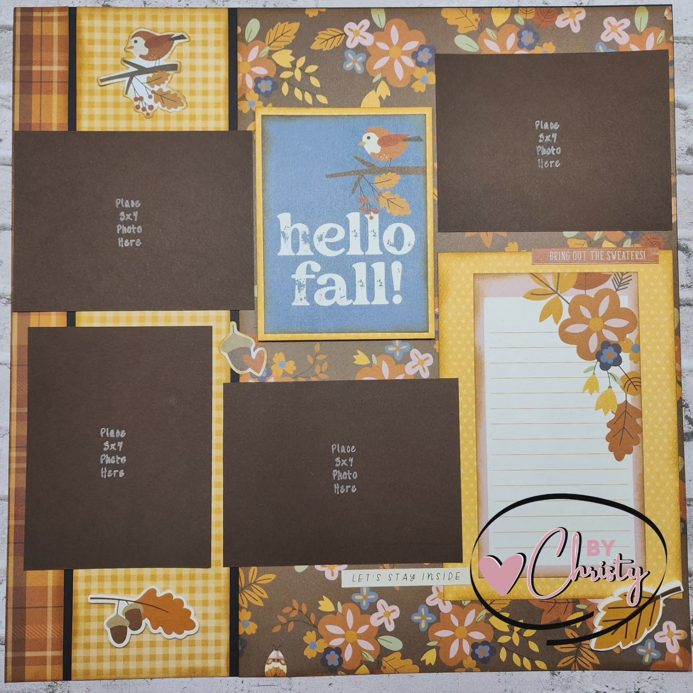 Custom . Hello Fall 2 page 12 x 12 Scrapbook Layout