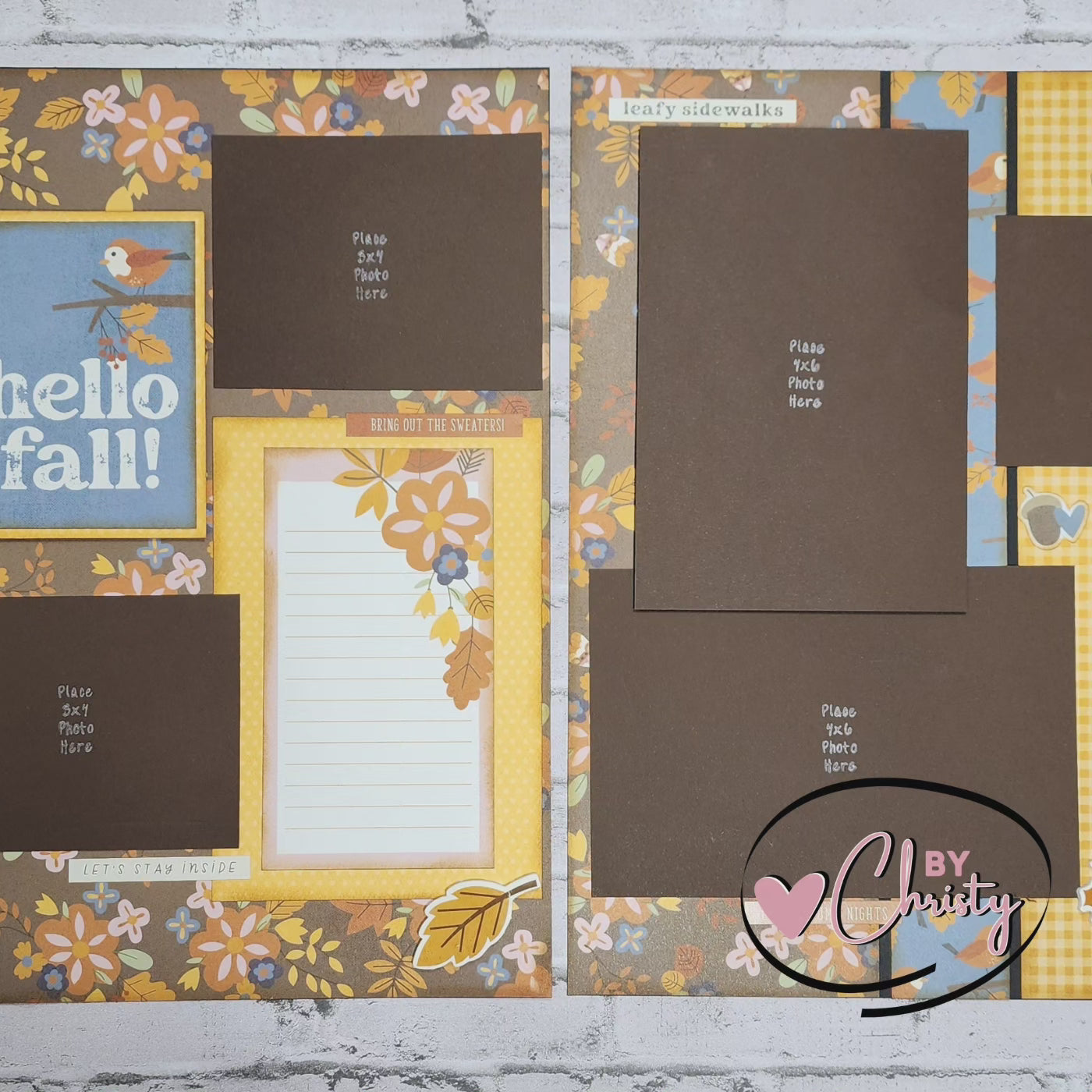 Custom . Hello Fall 2 page 12 x 12 Scrapbook Layout