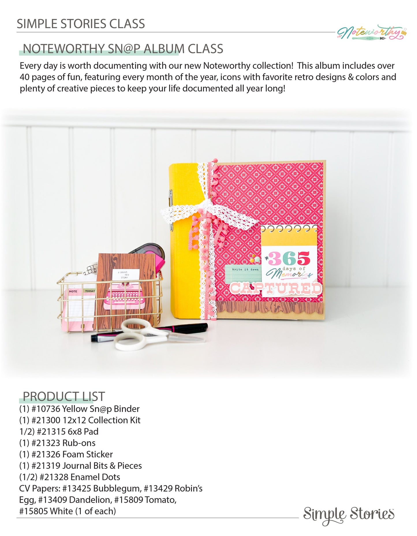 Noteworthy 6x8 Sn@p Binder . Instructions Only