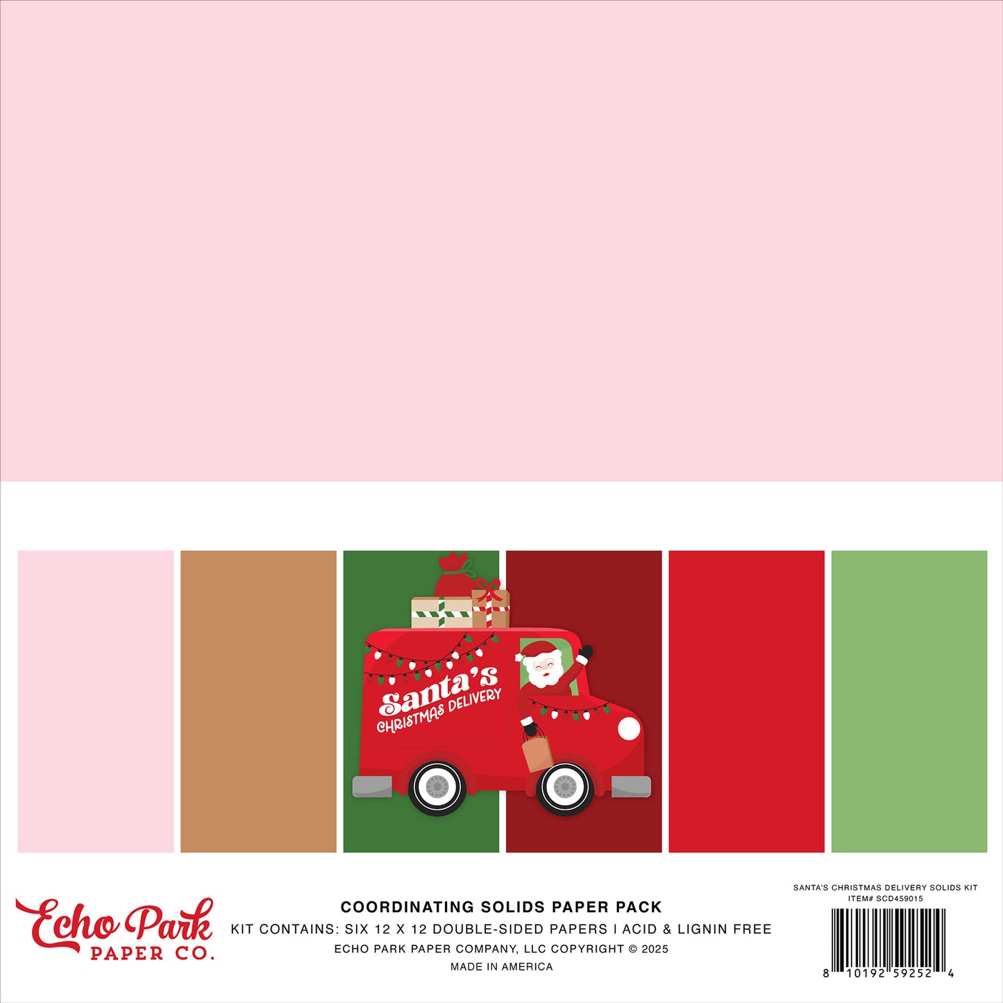 Santa's Christmas Delivery . Coordinating Solids Paper Pack
