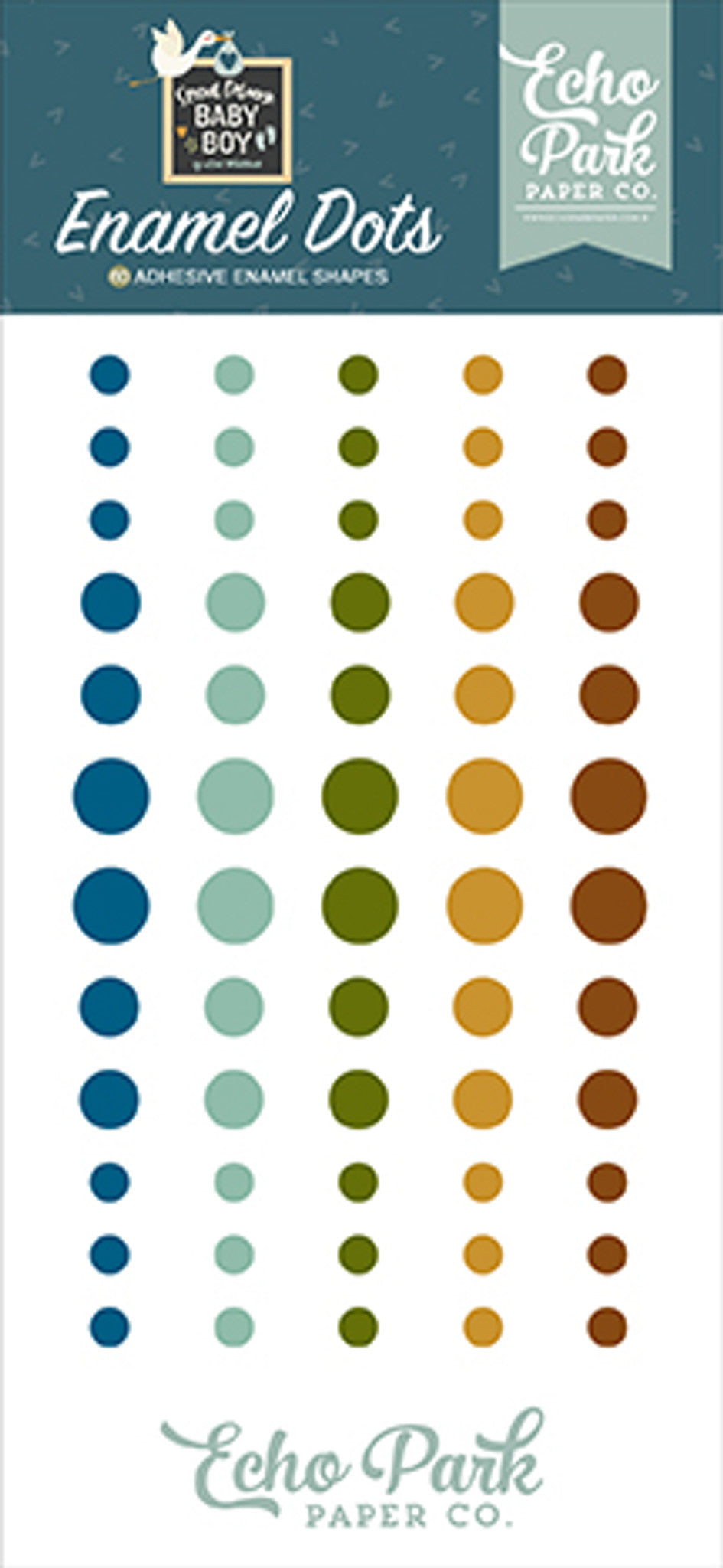 Special Delivery Baby Boy . Enamel Dots