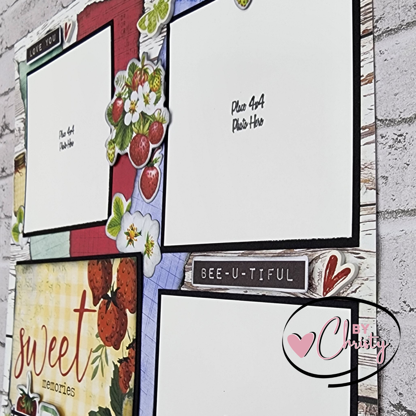 Custom . Sweet Memories Single Page 12 x 12 Scrapbook Layout