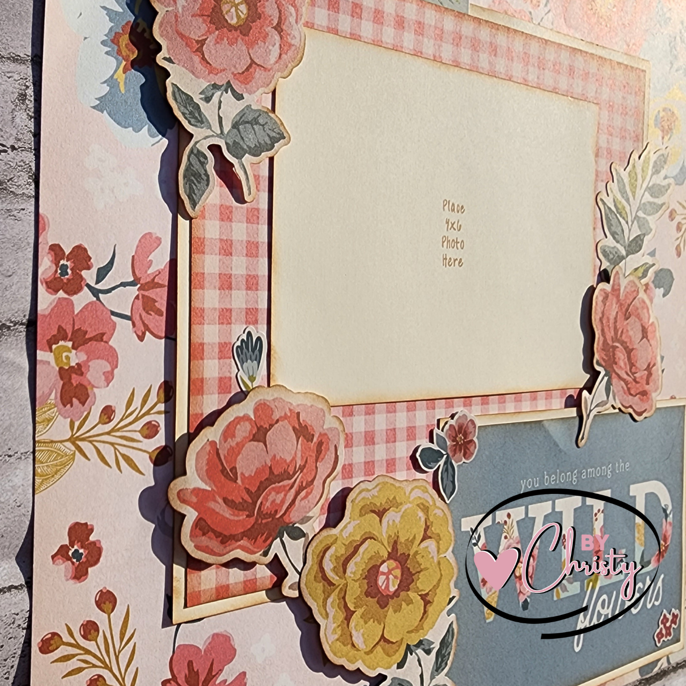 Custom . Among The Wildflowers Single Page 12 x 12 Scrapbook Layout