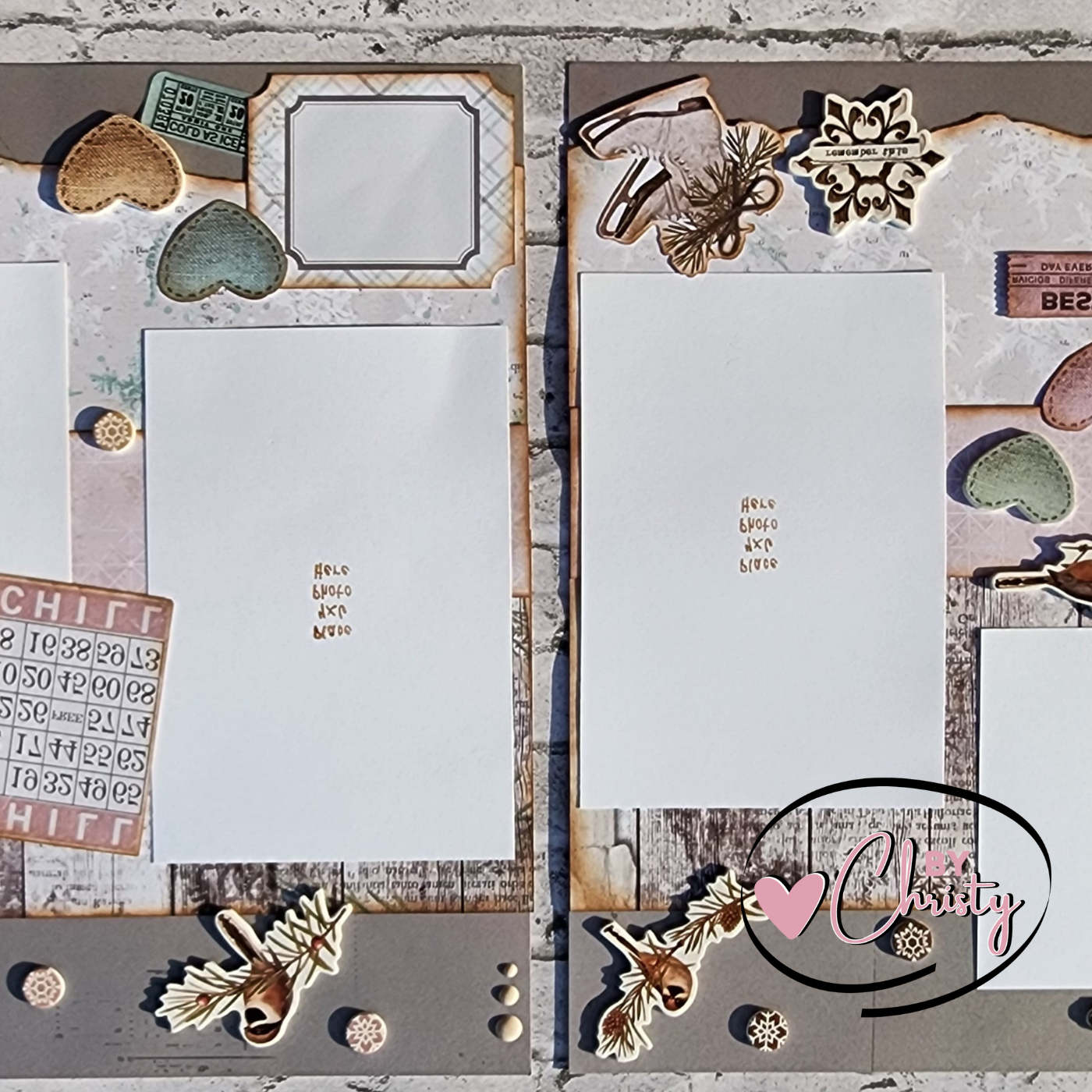 Custom . Snowflake Wishes 2 Page 12x12 Scrapbook Layout