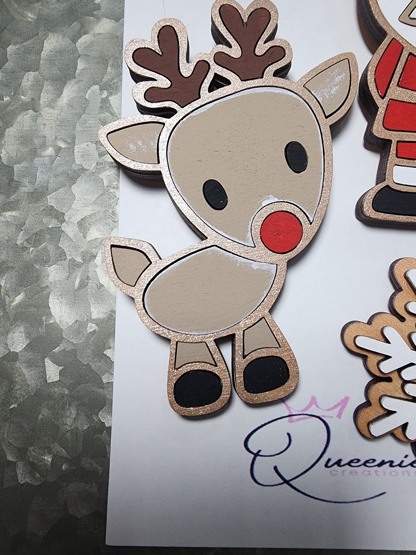 Rudolph & Santa . Magnet Set