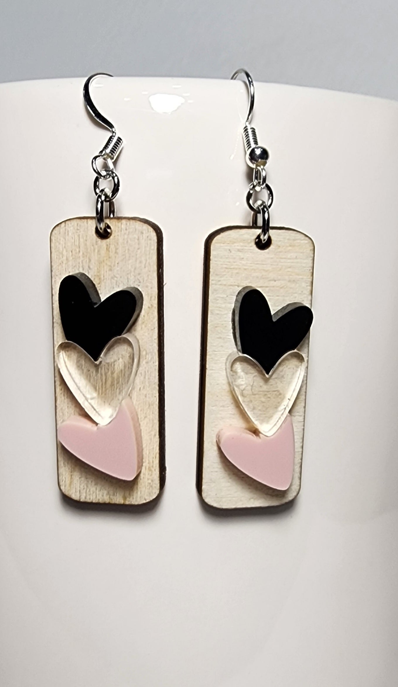 Triple Heart Dangle . Earrings